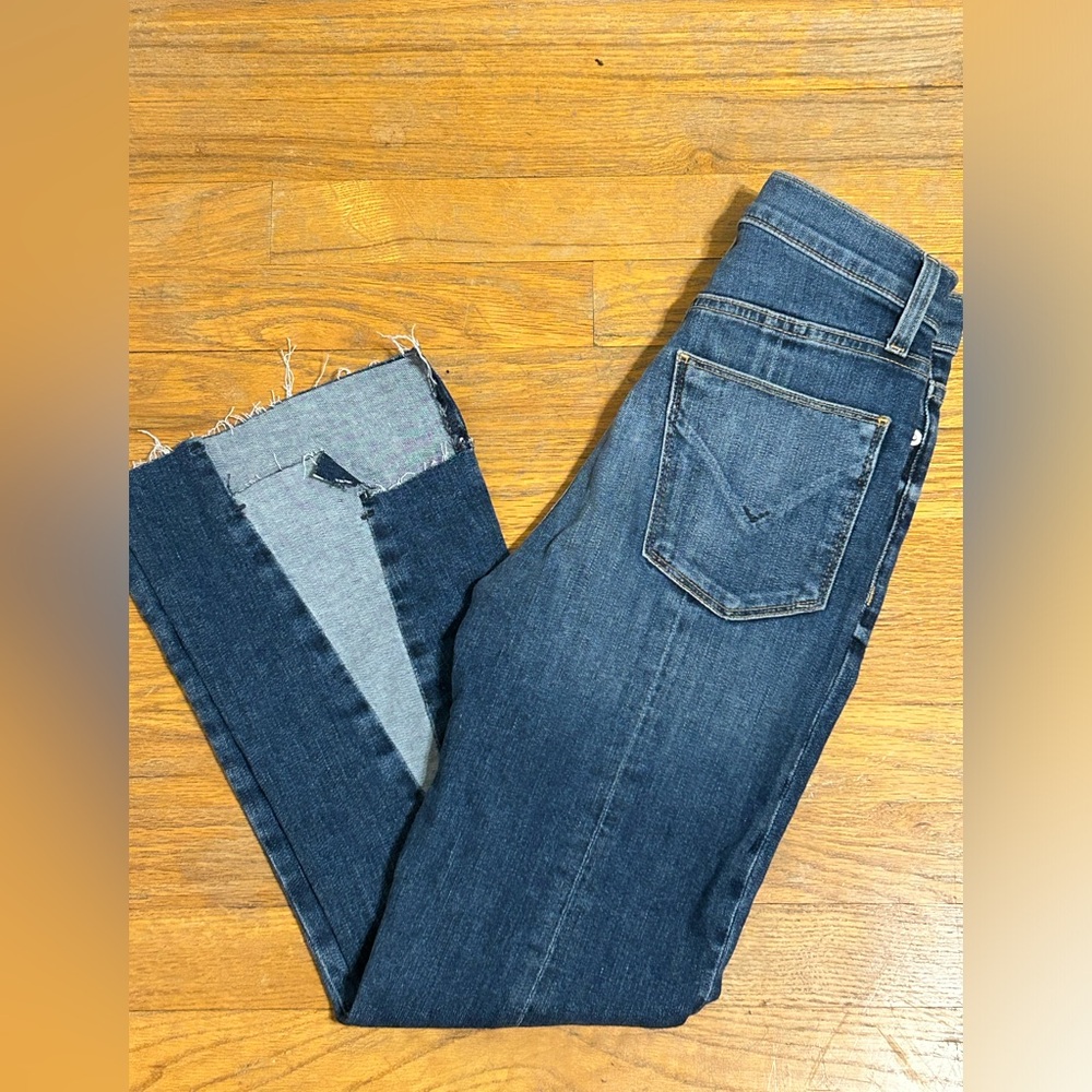 Hudson Jeans Size 25 Split Hem Flare Jeans‎ Raw Hem Cropped Kick Flare Stretch